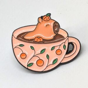 Capybar in a Teacup Pin